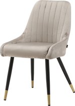 Sortio Home - Eetkamerstoel Romy - Beige - Velvet