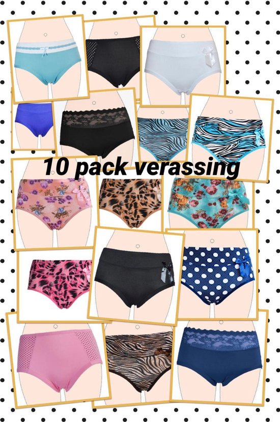 Dames 10 pack slips verassingspakket XL