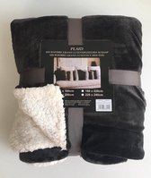 Plaid Microfiber Grand LUXE/Imitatie Schaap 150/200 Antracit/SOURIS fleece deken