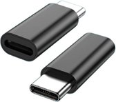 Lightning naar USB C adapter - Android telefoons, USB C laptops - Alleen opladen - Zwart