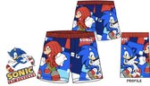 Sonic zwemshort - blauw - rood - maat 116 / 6 jaar