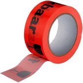 Verpakkingstape 6 stuks Acryl Tape oranje-zwart ‘breekbaar’ – 66 m x 48 mm