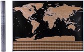 ScratchMap - Kraskaart Wereldkaart - Groot formaat - Cadeau - Zwart/Goud