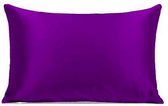 Satijnen kussensloop - Skin & Hair Pillow sleeve - Paars 60x70cm - Beauty kussen - zijden kussensloop - Anti Allergeen