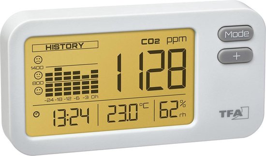 Luchtkwaliteitsmeter - TFA Dostmann CO2 meter - Fijnstofmeter - Thermometer - Luchtvochtigheidsmeter voor binnen