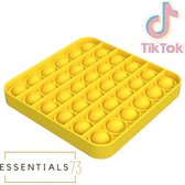 ESSENTIALS73 Pop IT® Fidget Pop it Toy:  Vierkant - Geel - Tiktok