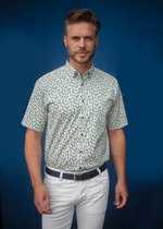 GCM heren blouse groen print KM - maat XL