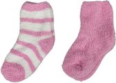 Warme comfy sokken EEF - Roze / Wit - Huissokken - Maat 23 / 30 - Set van 2 - Kerst - Winter
