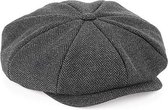 Flat Cap Grijs - Maat L/XL - Platte Pet Heren & Dames - Wakefield Headwear - Grijze Flatcaps - Petten