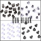 80 Delig-Gun Black-Earbacks-Oorbel stoppers-Oorbel achterkantjes-Charme Bijoux