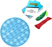 ZTWK© - Fidget toys pakket - Pop it blauw + Pea popper + Mesh and marble - 3 stuks