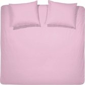 Hoogwaardige Percale Katoen Extra Breed Dekbedovertrek Uni Roze | 260x200/220 | Zacht En Soepel | Topkwaliteit