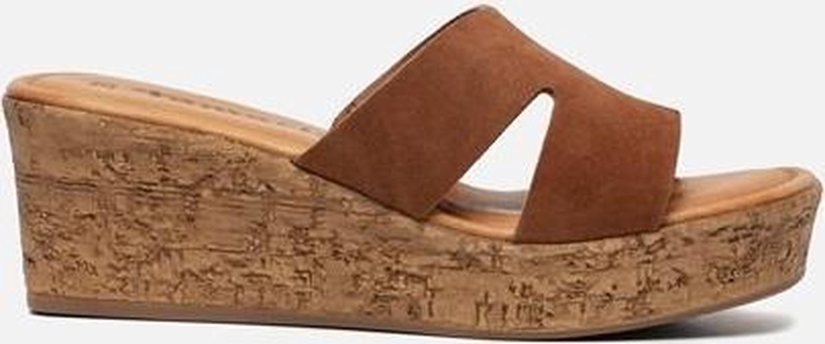 Tamaris Sandalen met sleehak cognac - Schoenen.nl