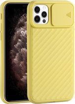 GSMNed – iPhone 12/12 Pro Geel – hoogwaardig siliconen Case Geel – iPhone 12/12 Pro Geel – hoesje voor iPhone Geel – shockproof – camera bescherming