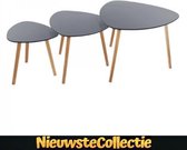 Nieuwste Collectie - salontafel set van 3 - rond - industrieel - grijs - salontafels - bijzettafel - tafel - NieuwsteCollectie