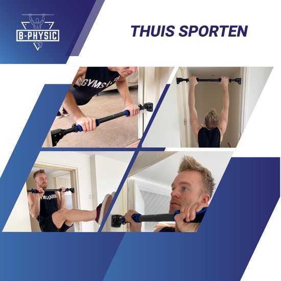 B-Physic Pull up Bar Station - Optrekstang Deur - E-book met Oefeningen – Fitness Krachttraining – Thuis Sporten - Cadeau - Merkloos