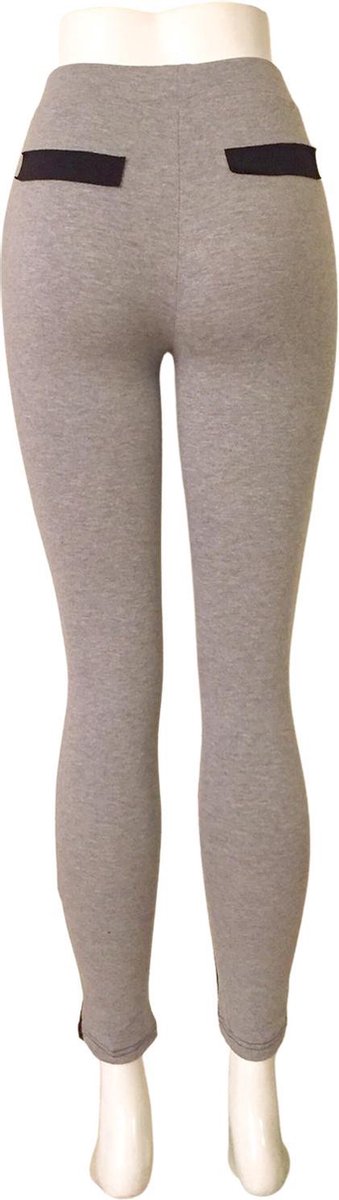 Premium Kwaliteit Dames Fitness Broek / Legging - Stretch - Zwart-Grijs - S/M van premium — afbeelding 3