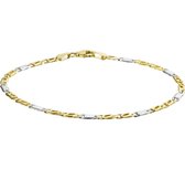 N-joy trendstyle 14k Bicolor wit- en geelgouden armband 2888 18 cm