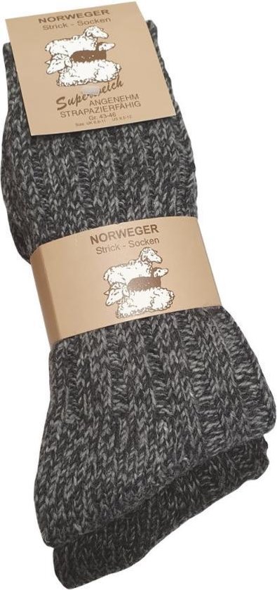 Chaussettes/ Belle chaussette en laine norvégienne en grosse maille / 2  paires /... | bol