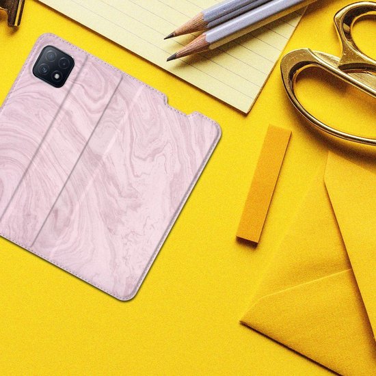 Etui à OPPO A73 5G Smart Cover Marble Pink