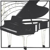 metale wanddecoratie van piano - piano met muzieknoten - wanddecoratie