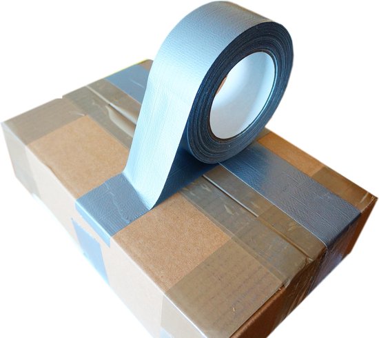verpacking Gaffa-tape, premium geweven tape, grijs, 50 m x 48 mm, pantsertape, plakband, reparatietape, hoge kleefkracht, 5 stuks