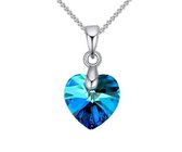 Semyco® Ketting dames zilver - Swarovski Hartje Blauw Saffier - 40 cm - Cadeau inspiratie