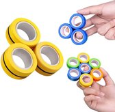 Fidget spinner - Spinner - 3 stuks - Stress vermindering - Stress - ROLLENDE VINGERS: 3 magnetische anti-stressringen - Anxiety reduce - NEW MODEL - LIMITED EDITION