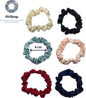 Mini Haarwokkel Scrunchies - 6 Stuks - 6 Kleuren - Scrunchie Haarelastiek - Strakke Haar Elastiek - Wokkel Scrunchie - Haaraccessoires - Dames Meisjes - Haarsieraad - Geen Verzendkosten