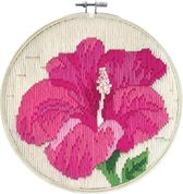 Borduurpakket platsteek Hibiscus Blush incl borduurring van Needleart World LST3.006