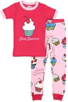 Kinderpyjama Sweet Dreams Cupcake roze met bedrukte broek - 98