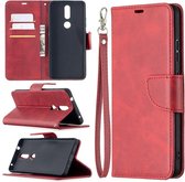 Nokia 2.4 hoesje - MobyDefend Wallet Book Case Met Koord - Rood - GSM Hoesje - Telefoonhoesje Geschikt Voor: Nokia 2.4