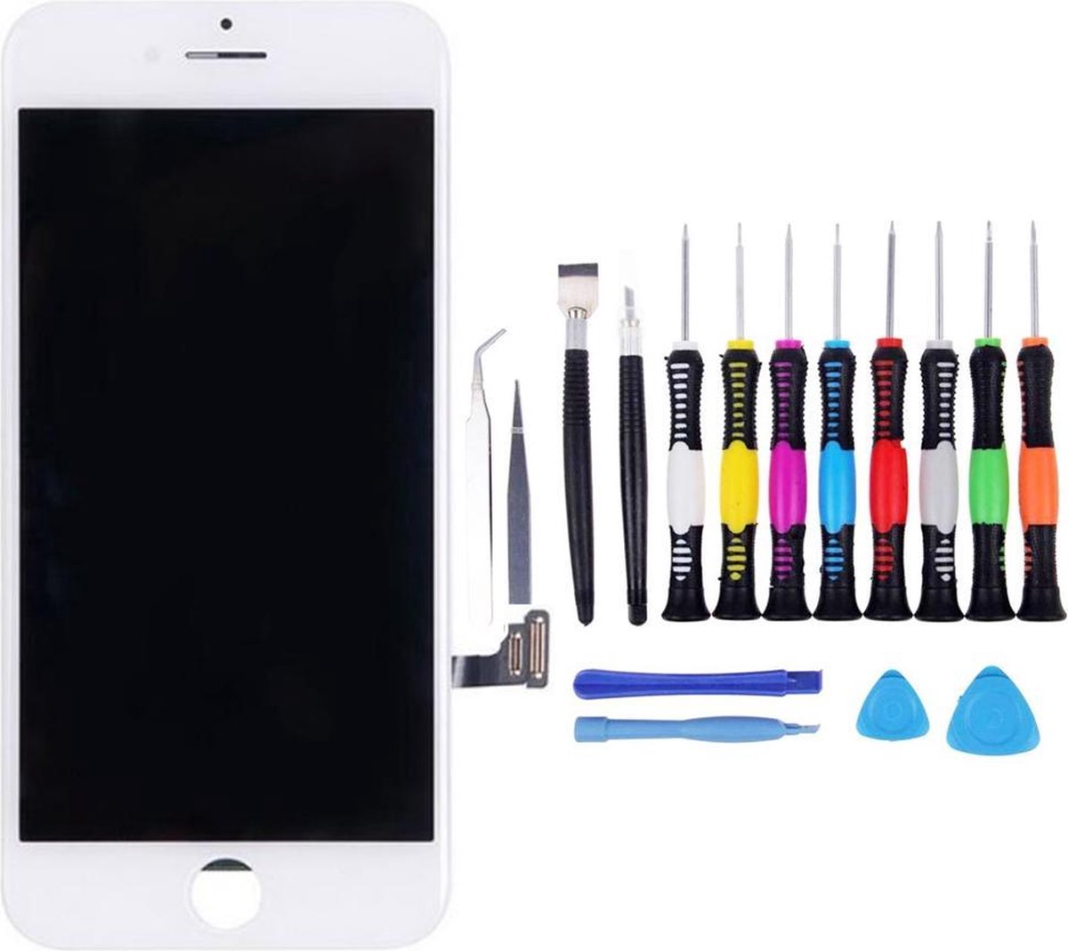 Voor iPhone 7 LCD Scherm wit - met 16-delig professionele reparatiekit