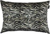 Zippi Design Zebra Art Sierkussen 40 x 60 Velvet, Luxe (veren vulling) kleur zwart/wit dierenprint