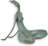 Naakte zittende dame - Bronzen beeld - Modern - 13,3 cm hoog