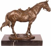 Beeld - Gezadeld paard - Brons - 24,5 cm hoog