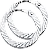 Nana Dames Oorringen vierkante buis gediamanteerd,16mm,2mm