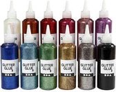 Glitterlijm, diverse kleuren, 12x118ml