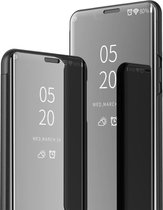 Bookcase - iPhone 12 / 12 Pro - spiegel met kijkvenster - zwart