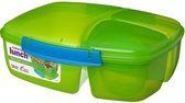 Sistema Lunch - Triple split lunchbox - 2 liter - groen/ blauw