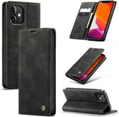 Caseme Apple iPhone 12/12 Pro Retro Wallet Telefoonhoesje - Zwart