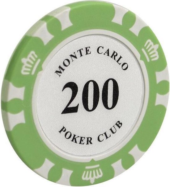 Thumbnail van een extra afbeelding van het spel 5 stuk Professionele Upscale Klei Casino Texas Poker Chips 14G waarde 200