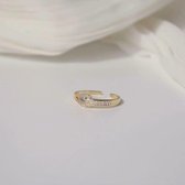 Nixnix - Koperen vergulde knoop ring met zirkoon stenen