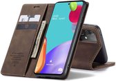 Samsung Galaxy A52 4G/Galaxy A52 5G Bookcase hoesje - CaseMe - Effen Donkerbruin - Kunstleer