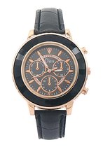 Dielay - Horloge Gekleurde Rand - Kast 36 mm - Band Kunstleer - Quartz - Zwart