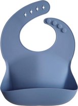 Grublit Baby-Kinder siliconen slabbetje blauw met opvangbakje | BPA-vrij | Afwasbaar | Silicone baby-bib