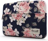 Macbook sleeve - Laptophoes 15 inch tot 16 inch - Navy Rose