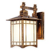 SensaHome Oriental - Klassieke Industriële Tuinlamp Buitenlamp | Luxe Wandlamp met Japans Aziatische Stijl - Brons