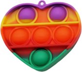 Fidget - Pop it - mini - Sleutelhanger - Hartje - Regenboog - Bekend van Tiktok