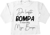 Kindershirt de liefste Bompa is toevallig mijn bompa-Opa's beste vriendje-wit-zwart-Maat 74-Lange mouw